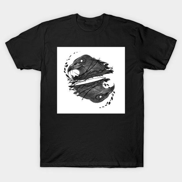 Crow design T-Shirt by felixantosart